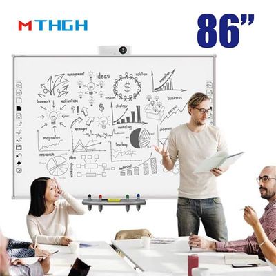86 Inch tempered Glass Smart Whiteboard Với WiFi Bluetooth USB kết nối cho siêu thị trường học