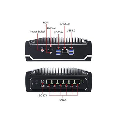IBOX-501 N18 Máy tính công nghiệp mini không quạt Quad Core 32 GB Lưu trữ với MSATA