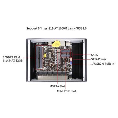 IBOX-501 N18 Máy tính công nghiệp mini không quạt Quad Core 32 GB Lưu trữ với MSATA
