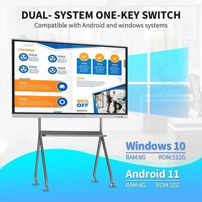 86 inch 16 9 màn hình cảm ứng tương tác Whiteboard 4K 300cd / M2 Công nghệ hồng ngoại