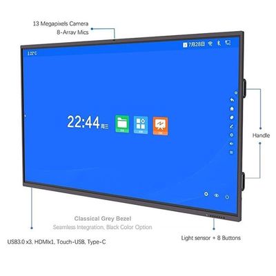 4K 65 Inch 16:9 LCD Whiteboard tương tác hồng ngoại / cảm ứng dung lượng cho giáo dục thông minh