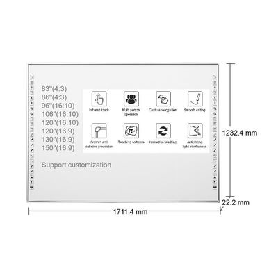 Bảng thảo tương tác 83 inch với CPU tùy chọn I3/i5/i7/i9 10 điểm 60 triệu chạm Độ phân giải 3840*2160