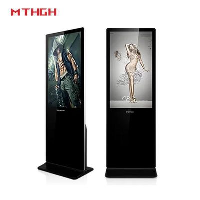 Màn hình kỹ thuật số đứng sàn 49 inch Kết nối Wi-Fi / Bluetooth / USB cho màn hình