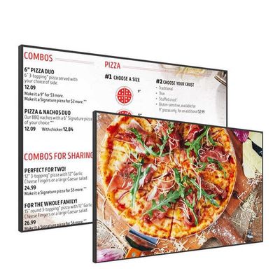 Nhà hàng Đánh dấu kỹ thuật số điện tử 49 inch treo tường gắn màn hình kỹ thuật số với độ phân giải 3840x2160