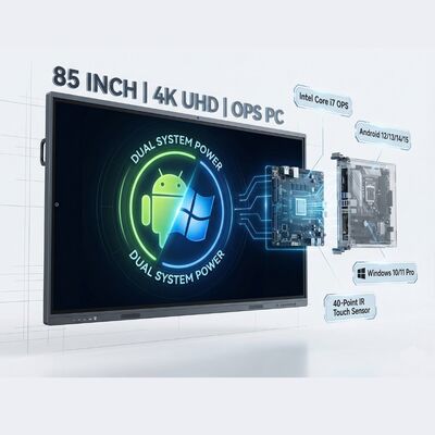 Bảng trắng màn hình cảm ứng tương tác 85 inch Với bộ xử lý RK3588 Octa Core và RAM 16GB cho hoạt động tốc độ cao